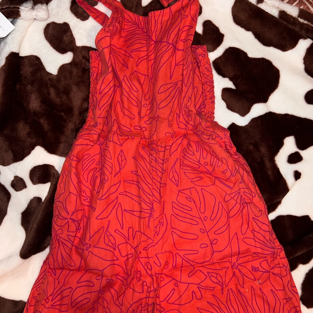 Red Leaf Pattern Romper